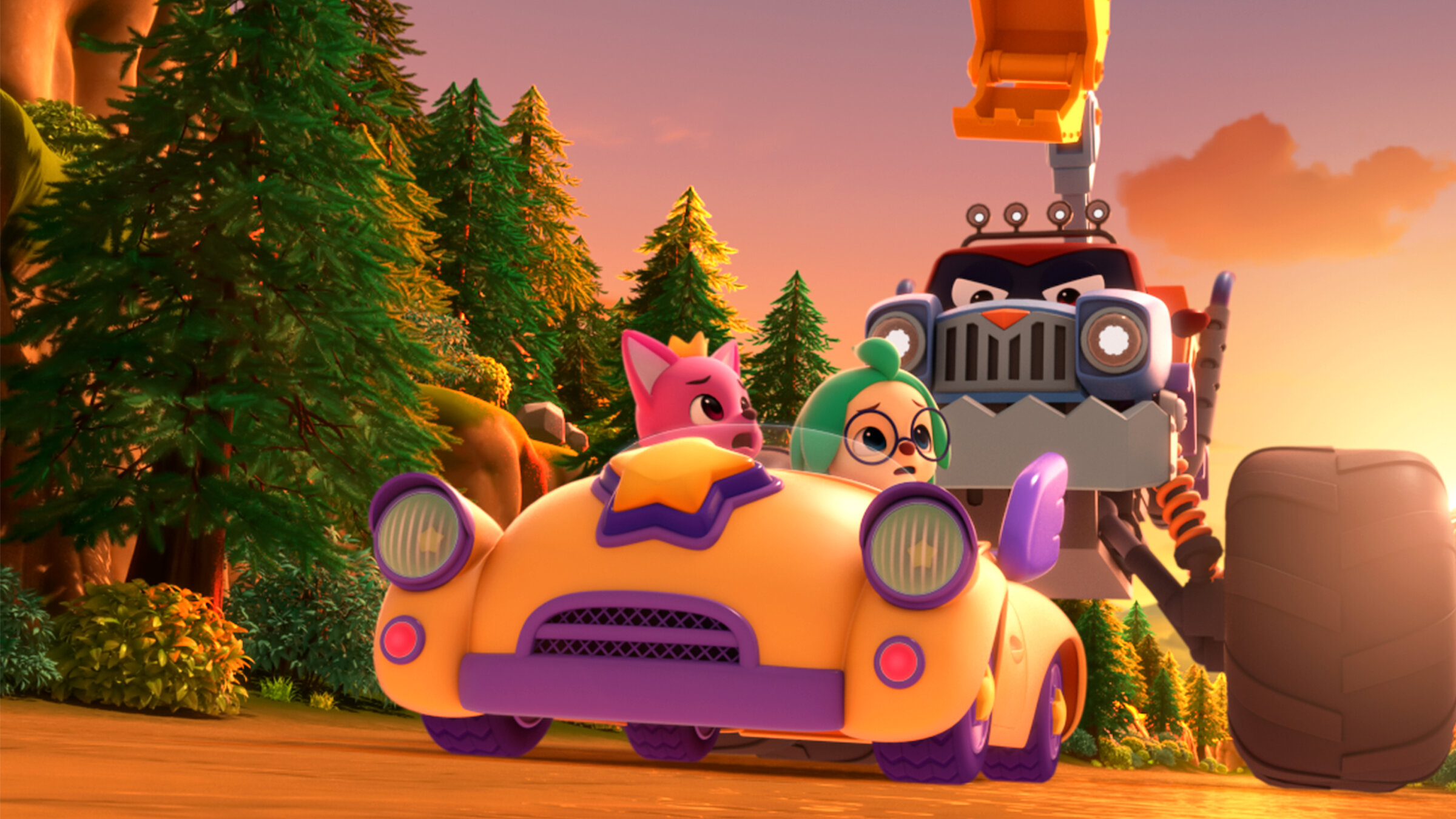 Pinkfong & Hogi Mini-Movie: The Tricky Three Cars-eng